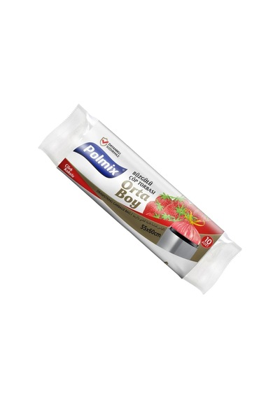 Orta Boy Büzgülü Çöp Torbası 55x60 Cm Çilek Kokulu 10'lu