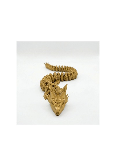 Antik Bronz 40 Cm Hareketli Eklemeli Ejderha Figürü - Özel Tasarım 3d Baskı Hediye