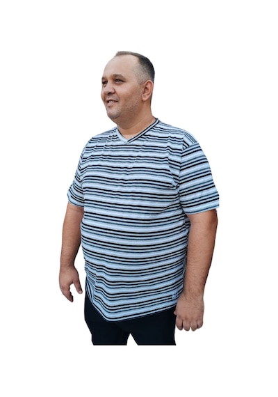 Big Nona Erkek Büyük Beden Unisex T-shirt V Yaka Siyah Beyaz Çok Renkli