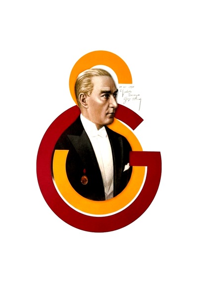 Galatasaray Atatürk Arma Büyük Sticker 40x50cm Orijinal Lisanslı Ürün Çok Renkli