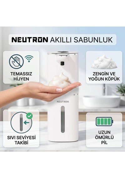 Neutron Ntl-sd-38mls Akıllı Temazsız Köpük Sabunluk Beyaz