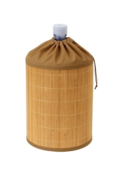 Hasır Bambu Damacana Kılıfı 53x42 Cm El Örgüsü Hasır Damacana Örtüsü, Estetik Su Damacanası K Natural