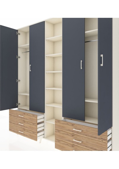 Arges Dolap 13 Raflı 6 Çekmeceli 2 Askılı 220x30x243 Aytaşı-antrasit/çam Antrasıt/atlas Çam Arges Dolap 13 Raflı 6 Çekmeceli 2 Askılı 220x30x243 Aytaşı-antrasit/çam Antrasıt/atlas Çam