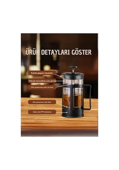 Bybars French Bitki Çayı, Kahve Pressi Plastik 350 Ml Diğer