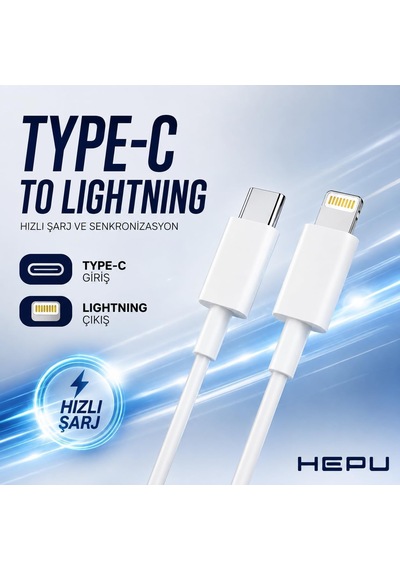 Hp-nyk001 Nova Series Type-c To Lightning 27w Hızlı Şarj Ve Veri Transfer Kablosu 1 Metre İphone Uyumlu Aşırı Akım Korumalı Beyaz