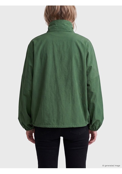 Lcw Vision Yeşil Dik Yaka Oversize Kadın Mont