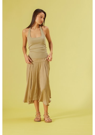 Pamuklu Halter Top Adaçayı