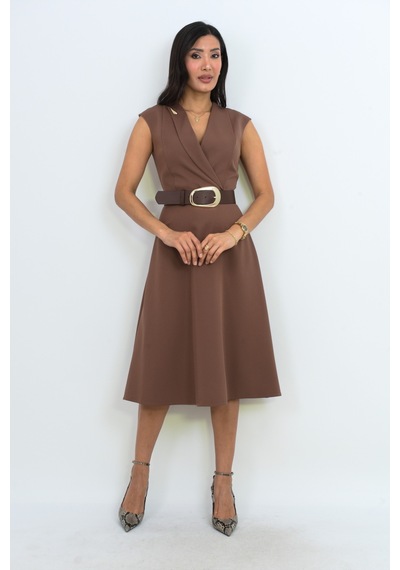 Dorne Moda Kemer Detaylı Midi Elbise - Düğün - Mezuniyet - Ofis Şıklığı Kahverengi Kahverengi Dorne Moda Kemer Detaylı Midi Elbise - Düğün - Mezuniyet - Ofis Şıklığı Kahverengi Kahverengi