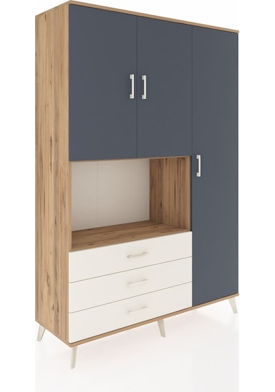 Hyperion Dolap 7 Raflı 3 Çekmeceli 3 Kapaklı 132x44x195 Çam-antrasit/aytaşı Antrasıt/aytası Hyperion Dolap 7 Raflı 3 Çekmeceli 3 Kapaklı 132x44x195 Çam-antrasit/aytaşı Antrasıt/aytası