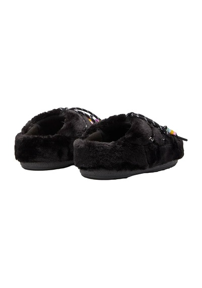 N001 Black Terlik Kadın Diğer 80d1460250-n001 Moon Boot Mule Faux Fur Beads Black Siyah