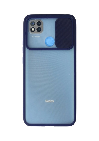 Xiaomi Redmi 9c Kılıf Palm Buzlu Kamera Sürgülü Silikon - Lacivert Düz Renkli