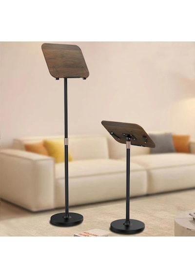 Çok Amaçlı Kitap Okuma Standı 55cm Yükseklik Laptop Tutucu, Nota Sehpası, Projeksiyon Ve Sunum Standı, Katlanabilir Dayanıklı Metal & Ahşap Tasarım - S02