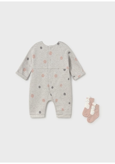 Mayoral Kız Bebek Tulum Ve Çorap - Mayoral - Gri - 6-9 Ay - 2755-gri-6-9 Ay