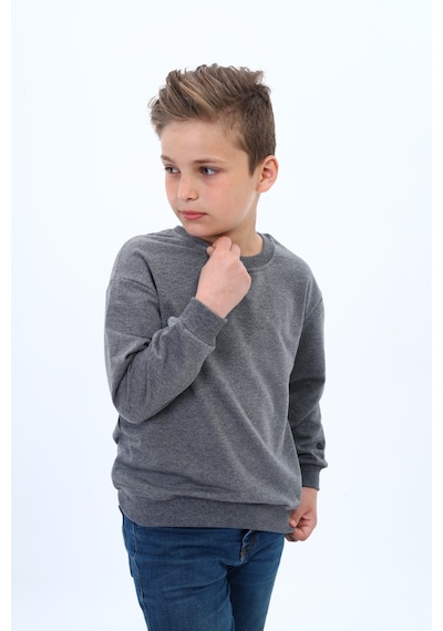 Toontoy Erkek Çocuk Baskılı Sweatshirt Antrasit Melanj