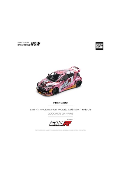 Pop Race 1:64 Eva Rt Production Model Custom Type-08 Goodride Gr Yaris Pr640220 Diecast Model Araba Pembe