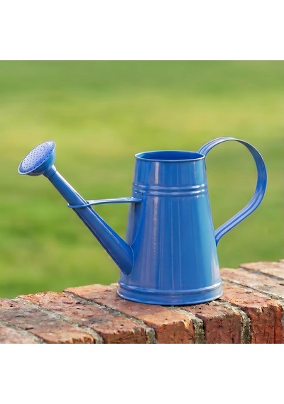 Tr Stella 3 Litre Metal Çiçek Bahçe Sulama Kabı Modern Dekoratif Çok Amaçlı Sulak Mavi