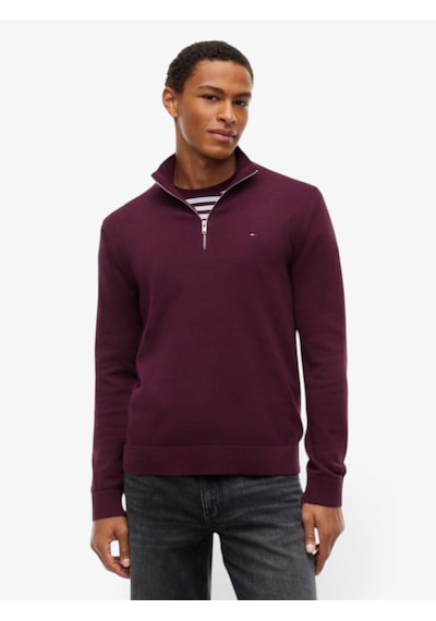 Tommy Hilfiger Tjm Slm Ess Lıght Zıp Swtr Ext Erkek Mor Kazak - Dm0dm21654