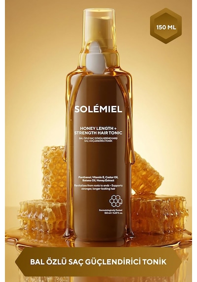 Solémiel Saç Dökülmesine Karşı Güçlendirici Saç Toniği 150 Ml - Batana, Castor Yağı, Biotin Ve Bal Özlü Durulanmayan Saç Bakım Spreyi