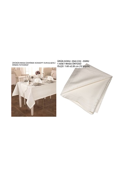 Dantelux Colber Lux Masa Örtüsü (160 X 220) 2542-C02 Krem
