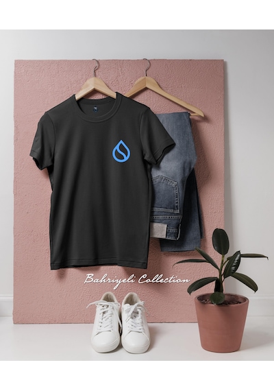 Oversize Sui Coin Cep Tasarımlı Unisex T-shirt Siyah