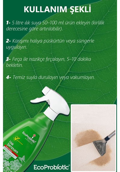 Organik Halı Temizleme Şampuanı 500 Ml -leke Ve Kir Temizleyici Tekli