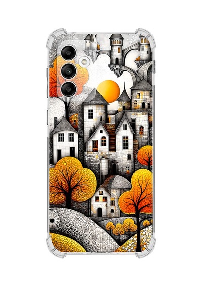 Printify Samsung Galaxy M13 İle Uyumlu Düşlerin Dansı Serisi Göçebe Şatolar Tasarımlı Uv Baskılı Köşe Korumalı Antişok Kılıf Şeffaf