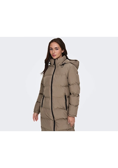 Only Onlpaula Premium Puffer Kadın Günlük Mont 15326655-walnut Krem