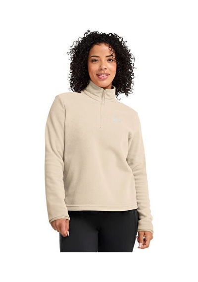 Jack Wolfskin Taunus 100 Hz W Kadın Outdoor Çeyrek Fermuarlı Polar Üst A65801-a0084 Bej
