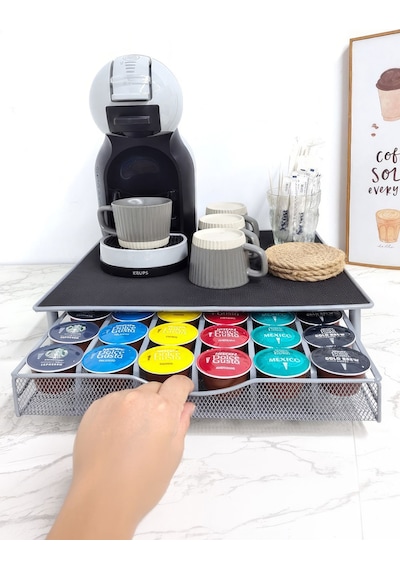 36 Adet Kapasiteli Dolce Gusto Kapsül Kahve Standı Kahve Çekmecesi Mt268 Siyah
