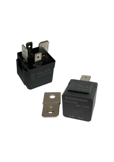 12v Röle 4 Uçlu 70 A 2 Uç Küçük / 2 Uç Büyük 6.3 Mm / 9.5 Mm Dirençli