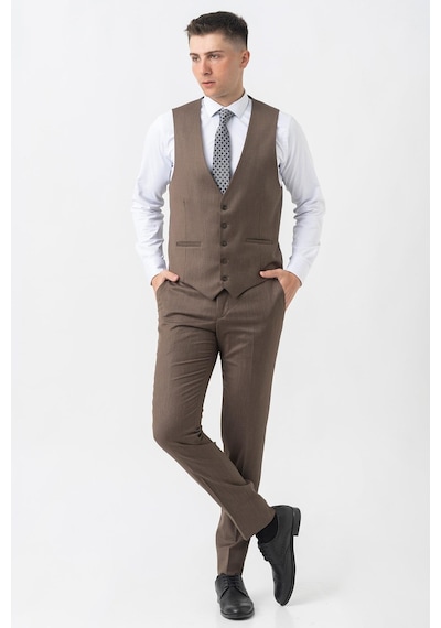 White Stone Grandson Ty2424 Yelekli Likralı Slim Fit Takım Elbise Desenli-desenli Kahverengi White Stone Grandson Ty2424 Yelekli Likralı Slim Fit Takım Elbise Desenli-desenli Kahverengi