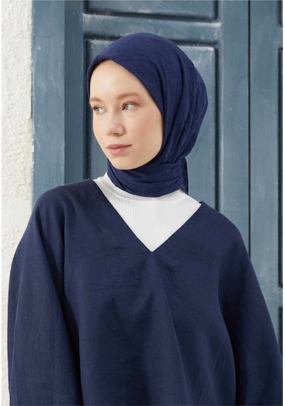 Bambu Kraş Eşarp Tesettür Giyim, Hafif, Rahat, Şık, Yüksek Kalite, Hijab, Scarf, Shawl Lacivert
