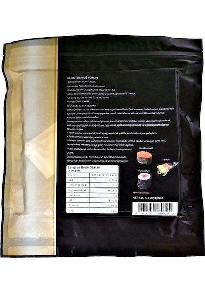 Chefline Asia Sushi Nori Gold Yosun 50 Yaprak 125 G