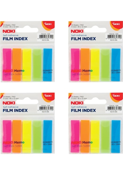 Noki Memo Film İndex 5 Renk 12x45 Mm 25 Yaprak 12050 4 Adet