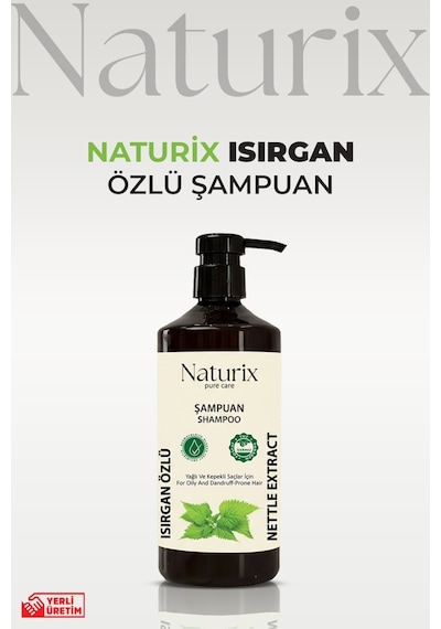 Naturix Isırgan Otu Özlü Tuzsuz Kepeğe Karşı Etkili Şampuan 600 ML