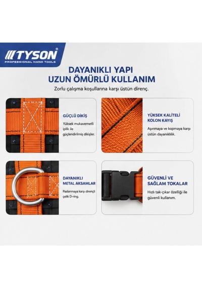 Tyson Tam Vücut Emniyet Kemeri Bel Destekli