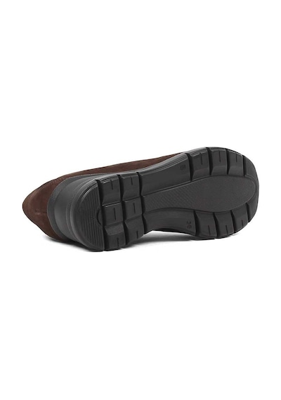 Kadın Kahverengi Dolgu Topuklu Nubuk Deri Sneaker Kahve Rengi