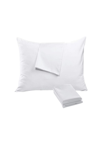 10 Adet Otel Tipi Beyaz Yastık Kılıfı Akfil 63 Tel Dokuma %100 Pamuk 50x70 Cm Beyaz