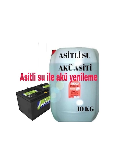 Asitli Su 10Kg Akü Asiti %100Etkili 1Lt-2Lt-3Lt-5Lt-10Lt Mevcut