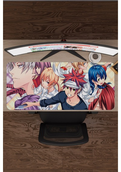 Food Wars Anime V1 - 90x40 Xxl Gaming Kauçuk Kaymaz Taban Mouse Pad Fare Altlığı