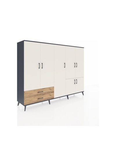 Hyperion Dolap 12 Raflı 2 Çekmeceli 7 Kapaklı 220x44x163 Antrasit-aytaşı/çam Aytası/atlas Çam - Antrasıt Hyperion Dolap 12 Raflı 2 Çekmeceli 7 Kapaklı 220x44x163 Antrasit-aytaşı/çam Aytası/atlas Çam - Antrasıt