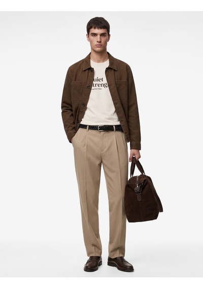Koton Uzun Kollu Pamuklu Cepli Gömlek Yaka Düğmeli Slim Fit Ceket Kahverengi 6sam20025hw