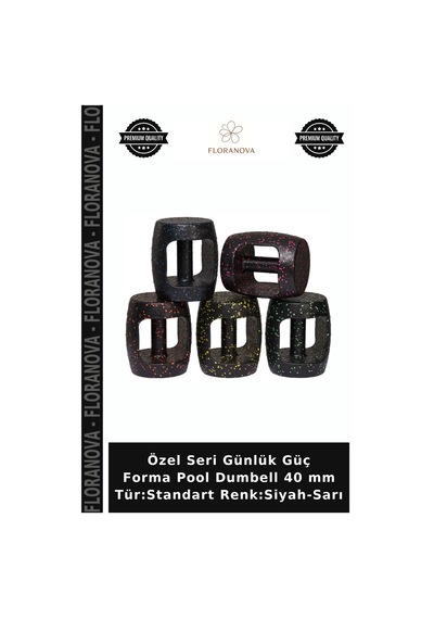 Özel Seri Günlük Güç Forma Pool Dumbell 40 Mm Tür:standart Renk:siyah-sarı Siyah - Sarı