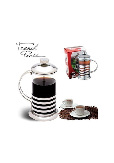 French Press Kahve Filtre Bitki Çayı Demleme Kupası Metal 350 ML Metal