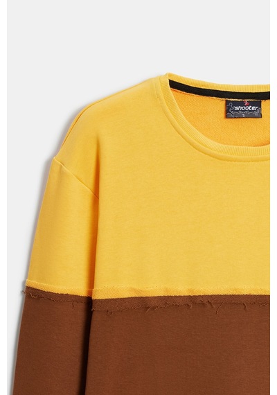 Shooter Sportwear Shooter Erkek Günlük Sweatshirt Bisiklet Yaka Regular Kalıp 3 İplik Sarı