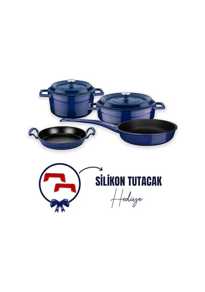 Lava Döküm 4x Trendy Serisi 7 Parça Tencere & Tava Seti 001