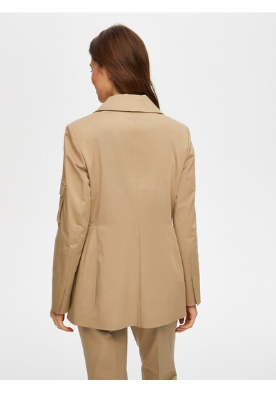Faik Sönmez Kargo Cep Detaylı Pamuklu Blazer Ceket 018 Us25ckt01834 Bej