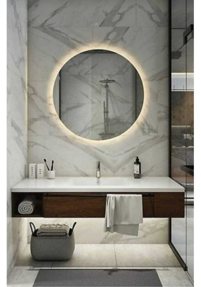 Gümüş Renk Ledli Banyo Konsol Aynası 80 CM