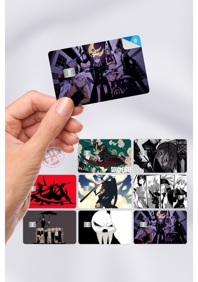 Soul Eater Kart Kaplama Sticker 8 Adet Çok Renkli