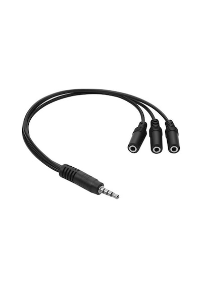 Ayt Powermaster Stereo Erkek 3 Boğum 3x3.5 Mm Stereo Dişi 5+1 Kablo 33 Cm Mikrofon Kulaklık Girişi Çoklayıcı Çoğaltıcı